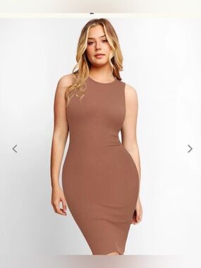 Popilush Modal Tummy Shapewear Midi Dress - Size Medium